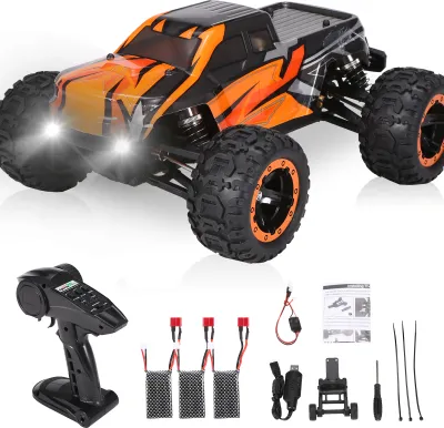 Produktbild von 1:16 RC Car 4WD Big Foot RC Car 45 Km/h High Speed 2840 Brushless Motor Vehicle All Terrains 4X4 Wasserdichter Gelaendewagen mit LED-Licht 3 Batterien Geschenke fuer Jungen/Kinder/Maedchen/Erwachsene