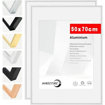 Produktbild von Bilderrahmen 50x70 cm Silber Metall 2er Set