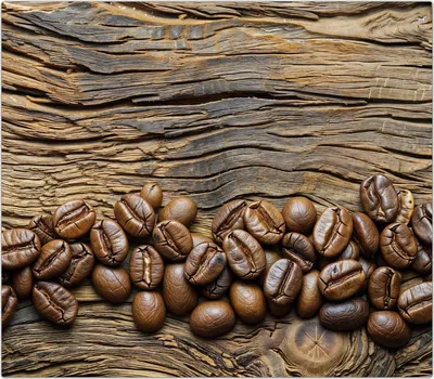 Produktbild von Spritzschutz Herdabdeckplatte Schneidebrett aus Glas Kaffeebohnen Holz 1-Teilig (60x52cm)