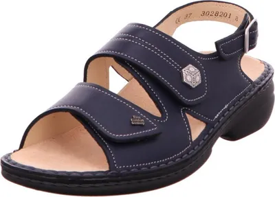 Produktbild von Finn Comfort Sandale Milos 2560-604041, Dunkelblau, Glattleder, Klettverschluss, Fußbett zum Wechseln 38