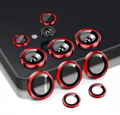 Produktbild von Kamera Linsenschutz Glas Set für Samsung Galaxy S25 Ultra Schutzglas Camera Linse Schutz Panzerfolie 9H Rot