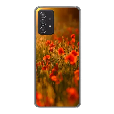 Produktbild von MuchoWow® Handyhülle Schutzhülle Hülle für Samsung Galaxy A53 5G Orangefarbenes Leuchten über den Mohnblumen auf dem Feld Silikon Softcase Handy Hülle - Schutzabdeckung