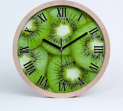 Produktbild von Holzuhr 25fi cm wanduhr - schwarze Spitzen - Große römische Uhr Kiwi