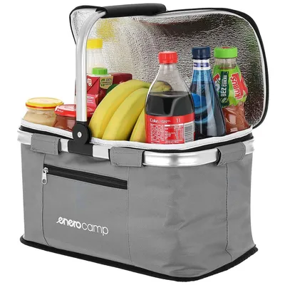 Zdjęcie produktu dla Torba Termoizolacyjna Koszyk Podróżny 24L Szary Enero Camp