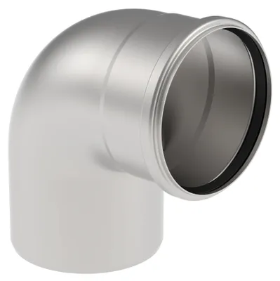 Obrázek produktu pro Blücher, koleno 87,5°, EuroPipe, nerezová ocel 1.4301, se 2 přípojkami, 160 mm, 1 ks.