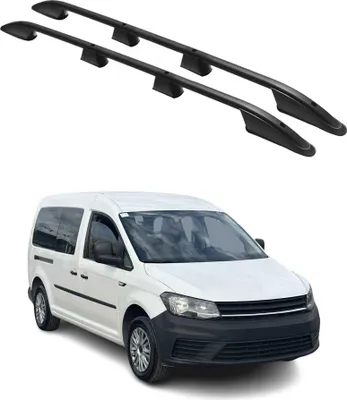 Image de Barres de toit longitudinales pour VW Caddy 2015-2020 L2 Long Aluminium Noir