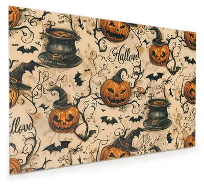 Produktbild von Küchenrückwand Spritzschutz Glas mit Motiv Halloween Kürbisse 40 x 40 cm
