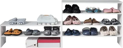 Produktbild von GOPLUS 3 Stück stapelbares Schuhregal, Multifunktionales schuhregal Holz für die aufbewahrung von Stiefeln & Schuhen, Schuhregal-Aufbewahrungsorganisator (Weiß)