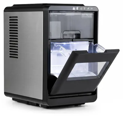 Produktbild von KOMFOTTEU Eiswürfelmaschine für Halbmond Eiswürfel, 12 kg/24 h, 16 Stück in 15 Min, Eismaschine mit 1,8L Wassertank & Selbstreinigung, inkl. Schaufel & Eiskorb für Zuhause, Bar & Restaurant, 24 x 36 x 40 cm