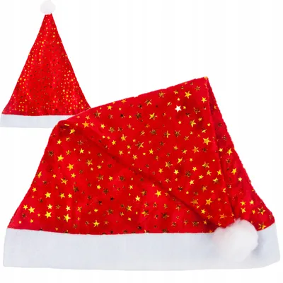 Produktbild von Martom Nikolausmütze mit Bommel und Sternen für Weihnachten