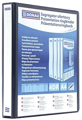 Produktbild von DONAU 2788164PL-01 Präsentationsringbuch Präsentationsordner Ringbuch Präsentation/Schwarz / 4-D-Ring-Mechanik-Mechanik DIN A4 Füllhöhe 16 mm/mit Tasc