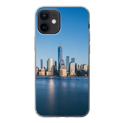 Produktbild von MuchoWow® Handyhülle Schutzhülle Hülle für iPhone 12 New York - Skyline - Blau Silikon Softcase Handy Hülle - Schutzhülle