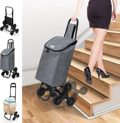 Obrázok produktu pre Nákupný vozík s kolieskami - Skladací - Odnímateľná nákupná taška - Nákupný vozík