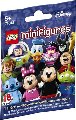 A sealed bag containing LEGO Minifigures from the Disney series.