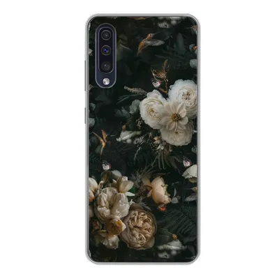 Produktbild von MuchoWow® Handyhülle Schutzhülle Hülle für Samsung Galaxy A50 Blumen - Muster - Vogel Silikon Softcase Handy Hülle - Mobiltelefonhülle