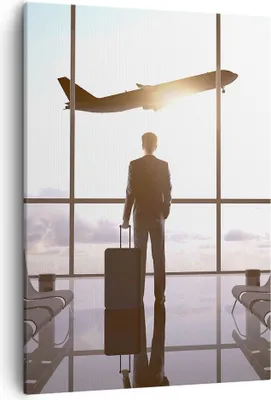 Produktbild von Bild auf Leinwand - Leinwandbild - Einteilig - Flughafen Halle Architektur Glas - 50x70cm - Wand Bild - Wandbilder - Leinwanddruck - Wanddekoration - Leinwand bilder - Wandbild - PA50x70-2507