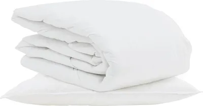 Image de Couverture d'été vidaXL avec 2 coussins, blanche, en duvet