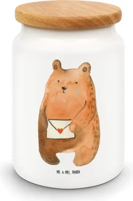 Produktbild von Mr. & Mrs. Panda Kaffeedose Bär Vermissen - Weiß - Geschenk, Freund, Freundin, Vorratsbehälter, Unglücklich Verliebt, keramikdose, Verreist, Keksdose, Liebeskummer, Reise