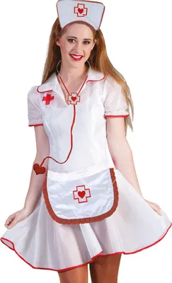 Produktbild von Krankenschwester Kostümset 3-teilig rot-weiss - Einheitsgröße