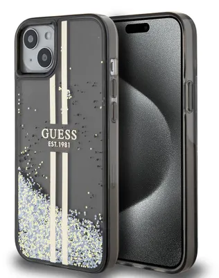 Obrázok produktu pre Puzdro Guess Liquid Glitter Gold Stripes Pre Iphone 15 Plus / 14 Plus - Čierne