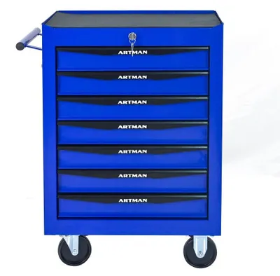 Immagine prodotto di Cassetta degli attrezzi, 7 cassetti, guide con cuscinetti a sfera, blu 7 cassetti