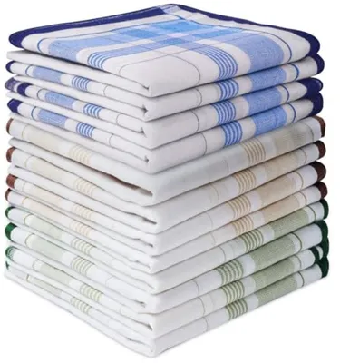 Productafbeelding van PromoHome® Herentasdoeken, set van 12 - Set katoenen zakdoeken - Klassieke zakdoeken voor mannen en vrouwen - 40x40 cm