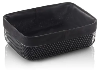 Produktbild von 6x Buffet Korb Metall eckig schwarz 27,5 x 20 x 8,5 cm