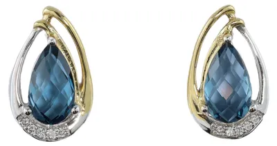 Produktbild von MIAMAR 1146854 Damen Ohrstecker 14 Karat (585) Bicolor Gold blau
