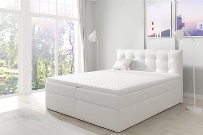 Boxspringbett Schlafzimmerbett OVIEDO 120x200cm Kunstleder Weiss