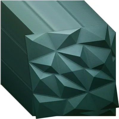 Produktbild von Verdico | 3D Wandpaneel Polystyrol - Flasche Grün - 50x50 cm - Elegantes Design - 40 Stück, Wand- & Deckenverkleidung