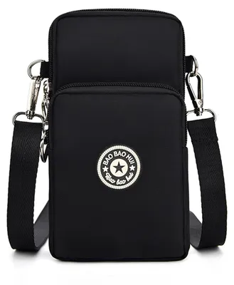 Produktbild von Crossbody Tasche kleine Handytasche mit verstellbarem Schulterriemen, leicht, schwarz, für den Alltag