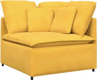 Obrázok produktu pre vidaXL Modulárna rohová pohovka s vankúšmi svetložltá 100 cm