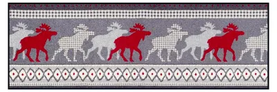 Produktbild von wash + dry Fußmatte Nordic Elk Grau, 60 x 180 cm