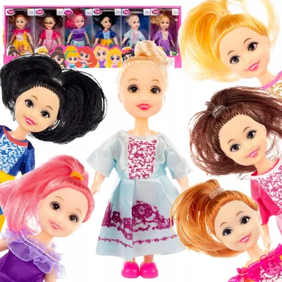 Produktbild von Puppenset mit 6 Prinzessinnen – bewegliche Modepuppen für Puppenhaus – 12 cm Figuren – KP1617