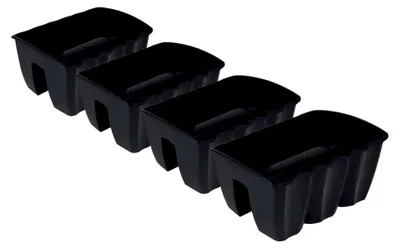 Produktbild von 4X Blumenkasten Hängetopf - 39,5 x 28,5 x 20,5cm -Blumentopf Pflanztopf Balkontopf Geländertopf Geländerkasten, Anthrazit