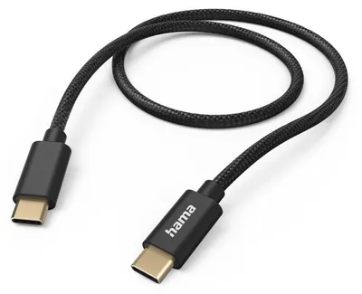 Obrázok produktu pre Hama Fabric, 1,5 m, USB C, USB C, USB 2.0, 0,48 Gbit/s, Čierna