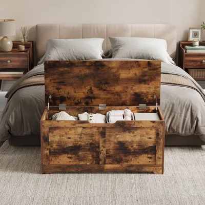 Immagine prodotto di Panca porta scarpe vintage marrone – Panca portaoggetti in legno – Scarpiera – Capacità: 136 kg – Dimensioni: 40 x 100 x 46 cm