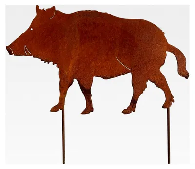 Produktbild von Gartenstecker Wildschwein 52 cm aus Edelrost