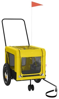 Produktbild von vidaXL Fahrradanhänger Hunde Gelb und Schwarz Oxford-Gewebe & Eisen