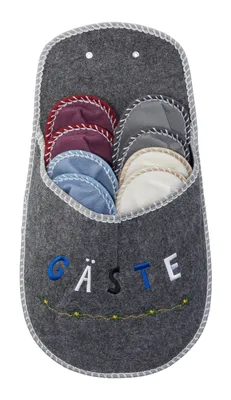 Immagine prodotto di Set di pantofole per ospiti in feltro in diversi colori - 5 paia - Pantofole per ospiti in 3 diverse misure