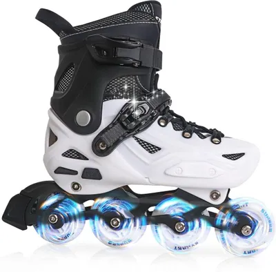Produktbild von Verstellbare Inline-Skates für Kinder, schwarz-weiß
