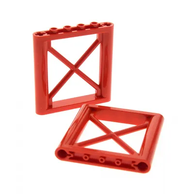 Produktbild von 2x Lego Stütze 1x6x5 rot Pfeiler Gitter Wand Element Kran Träger 4540606 64448