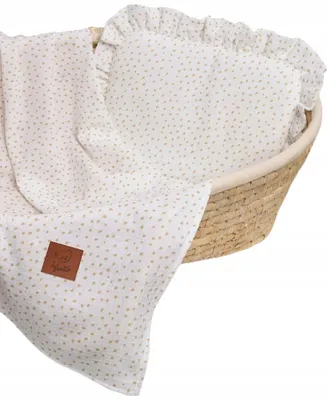 Produktbild von Infantilo Musselin Babydecke mit Kissen DOTS Weiß
