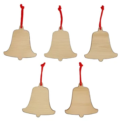Produktbild von Christbaumschmuck Holzschmuck 5-er Set Engel, Stern, Hirsch, Schneeflocke, Glocke, Herz V-40.10-015