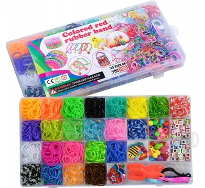 Produktbild von Kreativ-Set Loom Bands mit Buchstaben und Anhängern