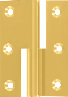 Produktbild von Möbelband Kröpfung B, Zylinderkopf links, 50x40 mm, Messing poliert