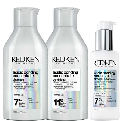 Productafbeelding van Redken - Acidic Bonding Concentrate Shampoo + Conditioner + Serum Set