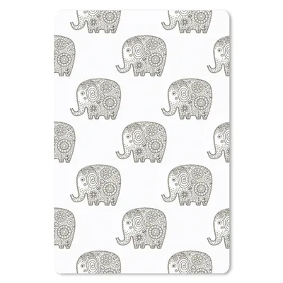 Produktbild von MuchoWow® Mauspad Mousepad Kritzelei - Elefant - Entwurf 18x27 cm - Mousepads - Maus Mat - Pad - Mausunterlage