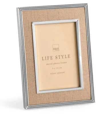 Image de Cadre photo H&h avec cadre en tissu, 13x9 cm, beige