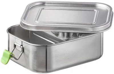 Image de Boîte à goûter en acier inoxydable 800 ml - Anti-fuite avec séparateur amovible - Boîte à goûter durable et écologique pour enfants